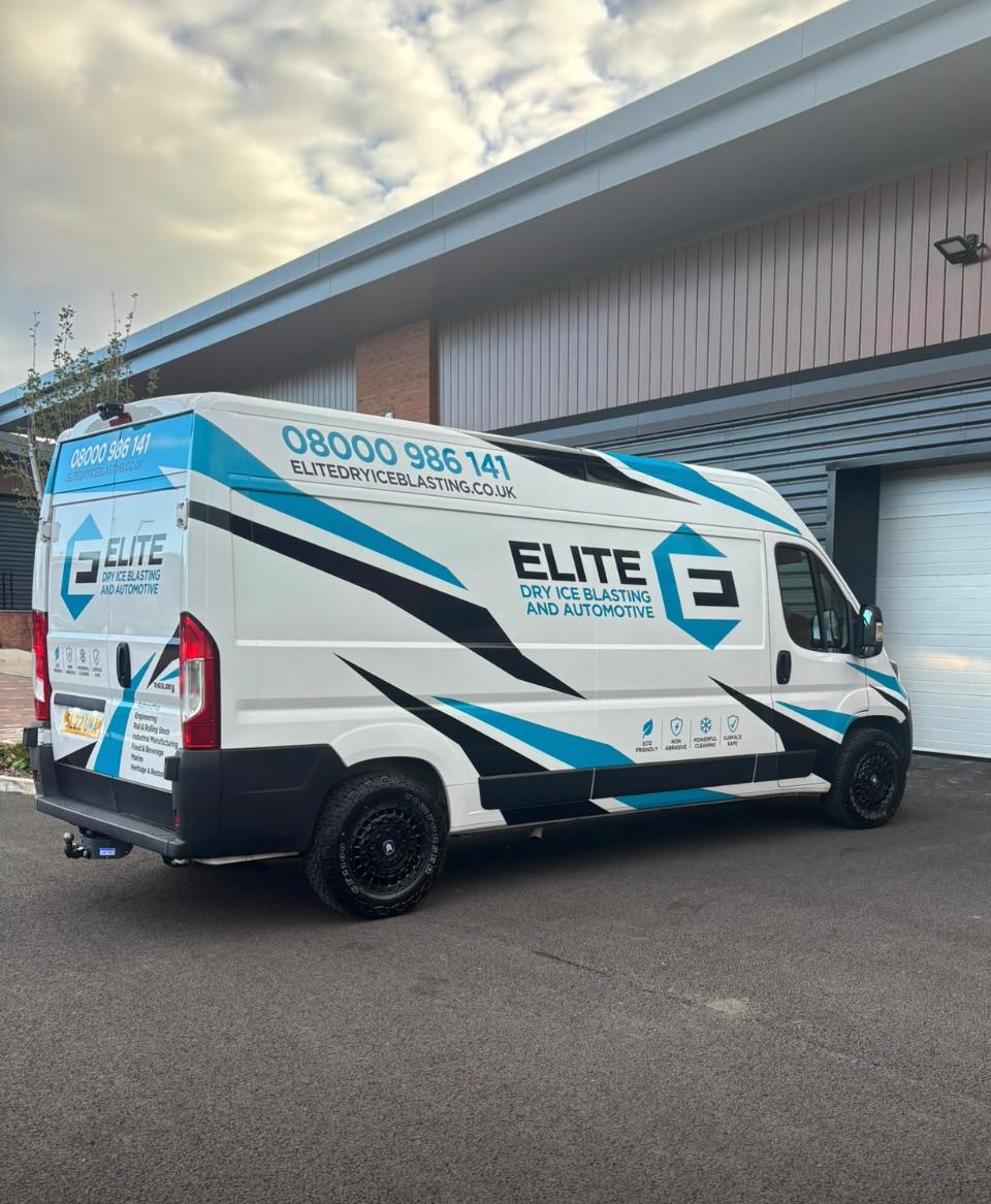 Elite Dry Ice Blasting branded performance vehicle